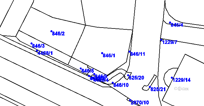 Parcela st. 846/1 v KÚ Třebovice ve Slezsku, Katastrální mapa