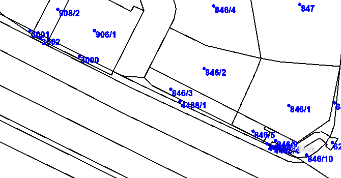 Parcela st. 846/3 v KÚ Třebovice ve Slezsku, Katastrální mapa