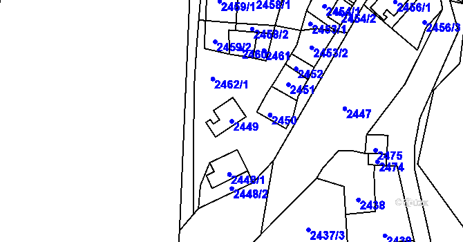 Parcela st. 2449 v KÚ Třebovice ve Slezsku, Katastrální mapa