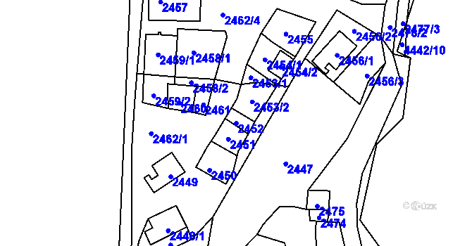 Parcela st. 2452 v KÚ Třebovice ve Slezsku, Katastrální mapa