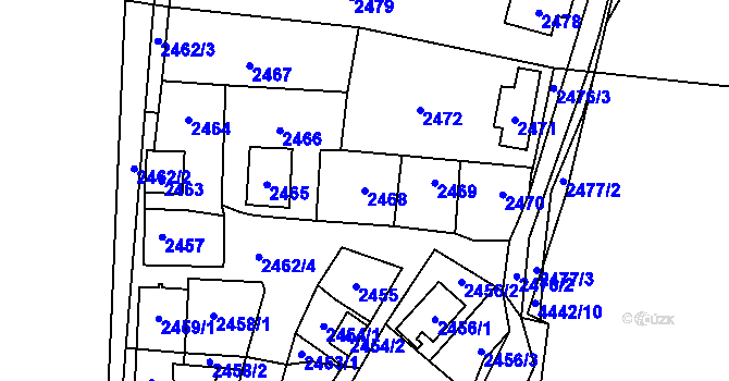Parcela st. 2468 v KÚ Třebovice ve Slezsku, Katastrální mapa