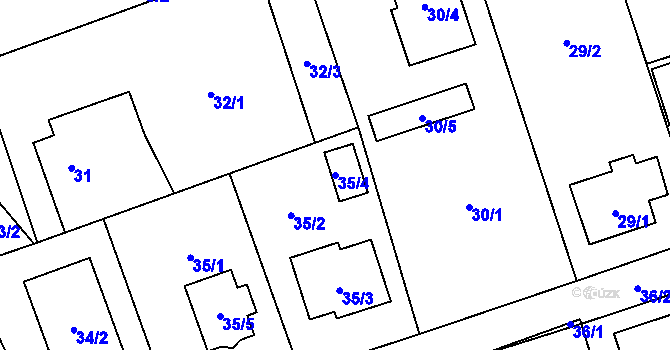 Parcela st. 35/4 v KÚ Třebovice ve Slezsku, Katastrální mapa