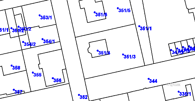 Parcela st. 351/4 v KÚ Svinov, Katastrální mapa