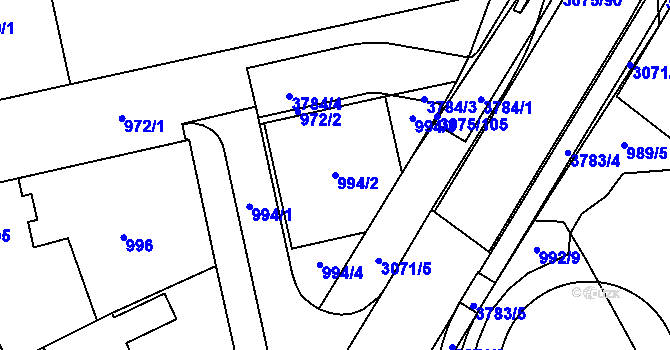 Parcela st. 994/2 v KÚ Svinov, Katastrální mapa