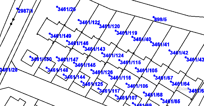 Parcela st. 3461/124 v KÚ Svinov, Katastrální mapa