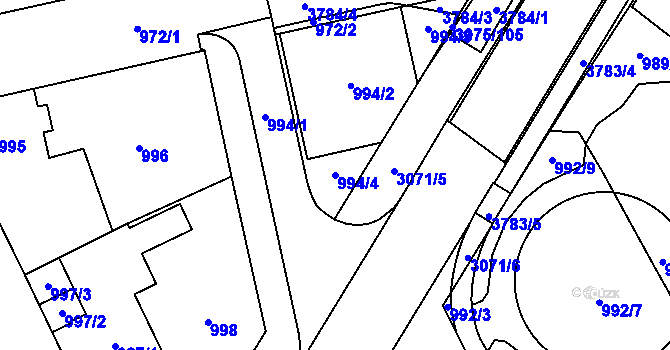 Parcela st. 994/4 v KÚ Svinov, Katastrální mapa