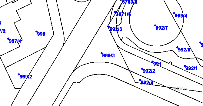 Parcela st. 999/3 v KÚ Svinov, Katastrální mapa