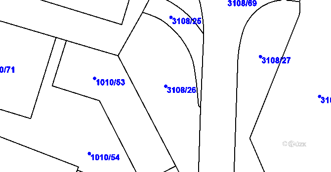 Parcela st. 3108/26 v KÚ Svinov, Katastrální mapa