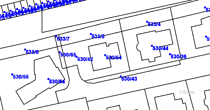 Parcela st. 530/54 v KÚ Svinov, Katastrální mapa