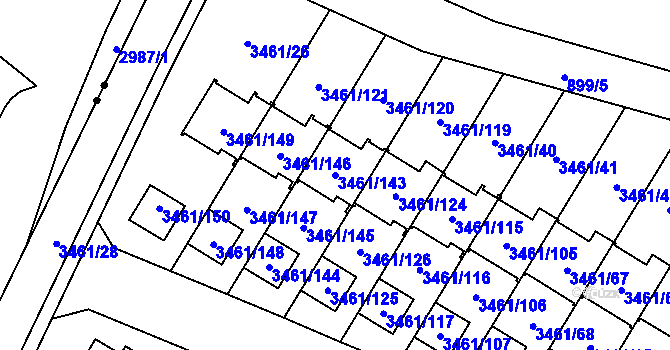 Parcela st. 3461/143 v KÚ Svinov, Katastrální mapa