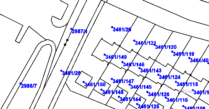 Parcela st. 3461/149 v KÚ Svinov, Katastrální mapa