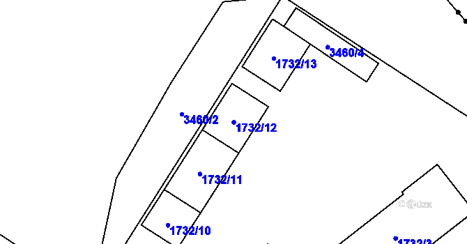 Parcela st. 1732/12 v KÚ Svinov, Katastrální mapa