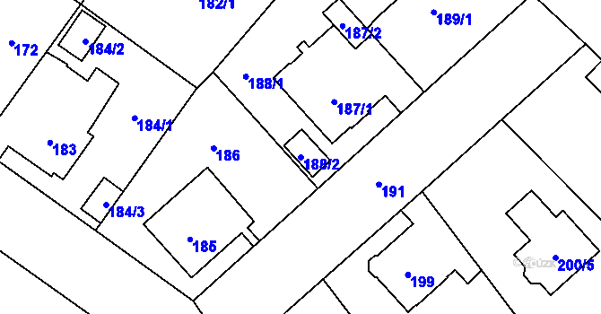 Parcela st. 188/2 v KÚ Svinov, Katastrální mapa