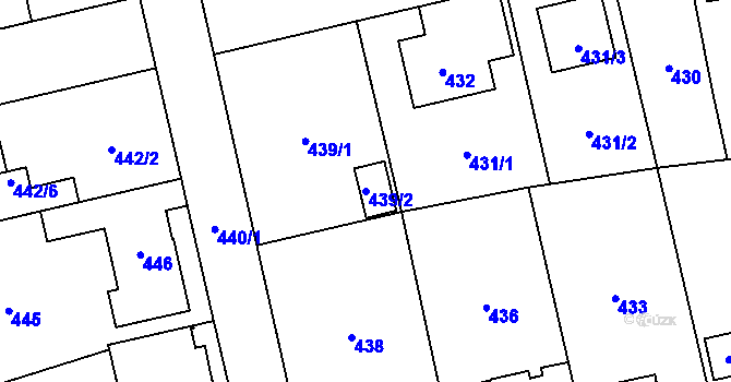 Parcela st. 439/2 v KÚ Svinov, Katastrální mapa