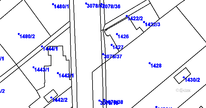 Parcela st. 3078/37 v KÚ Svinov, Katastrální mapa
