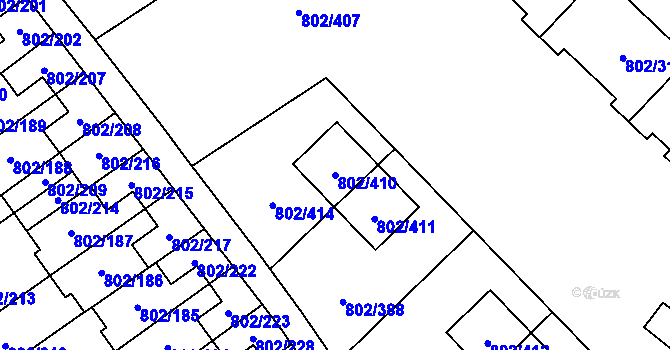 Parcela st. 802/410 v KÚ Svinov, Katastrální mapa