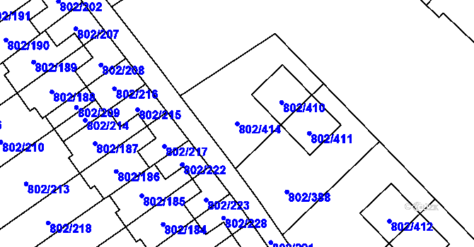 Parcela st. 802/414 v KÚ Svinov, Katastrální mapa
