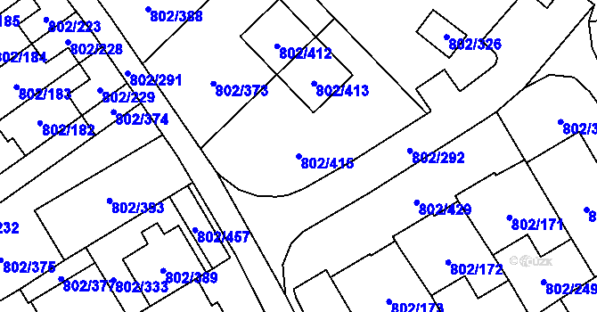Parcela st. 802/415 v KÚ Svinov, Katastrální mapa