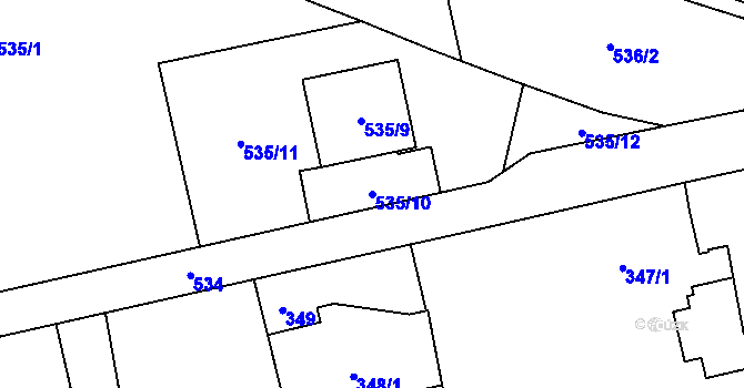 Parcela st. 535/10 v KÚ Svinov, Katastrální mapa