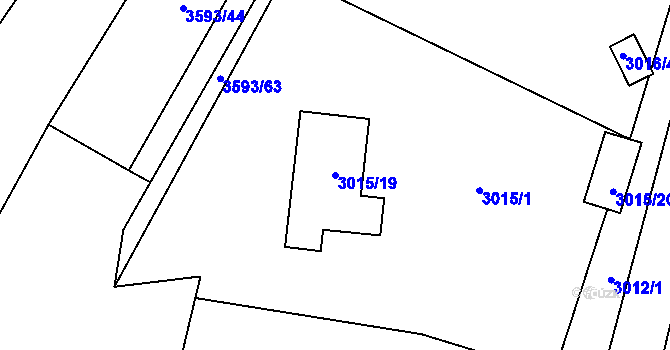 Parcela st. 3015/19 v KÚ Svinov, Katastrální mapa