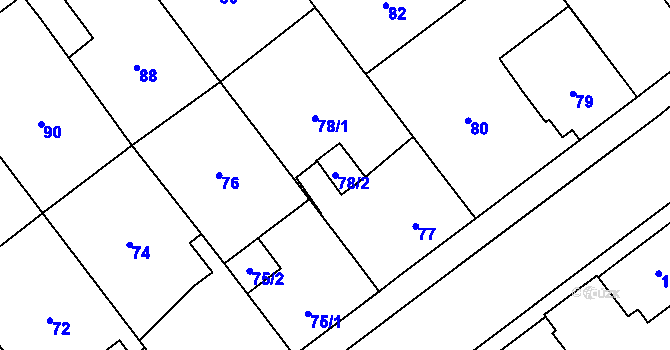 Parcela st. 78/2 v KÚ Svinov, Katastrální mapa