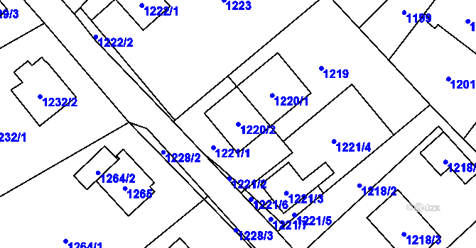 Parcela st. 1220/2 v KÚ Svinov, Katastrální mapa