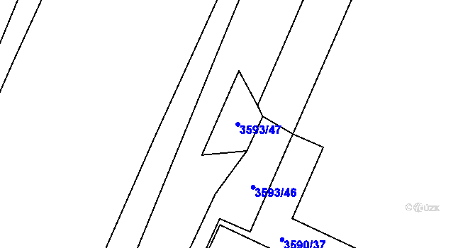 Parcela st. 3593/47 v KÚ Svinov, Katastrální mapa