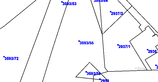 Parcela st. 3593/55 v KÚ Svinov, Katastrální mapa