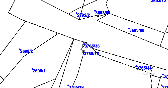 Parcela st. 3765/35 v KÚ Svinov, Katastrální mapa