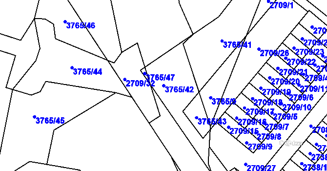 Parcela st. 3765/42 v KÚ Svinov, Katastrální mapa