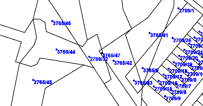 Parcela st. 3765/47 v KÚ Svinov, Katastrální mapa