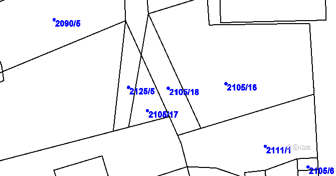 Parcela st. 2105/18 v KÚ Svinov, Katastrální mapa