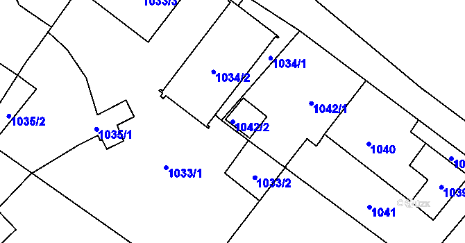 Parcela st. 1042/2 v KÚ Svinov, Katastrální mapa