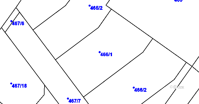 Parcela st. 466/1 v KÚ Svinov, Katastrální mapa