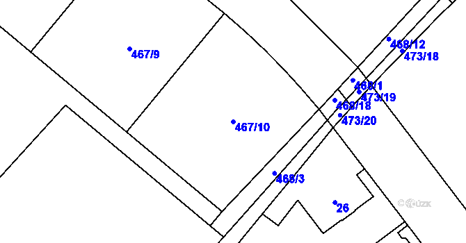 Parcela st. 467/10 v KÚ Svinov, Katastrální mapa