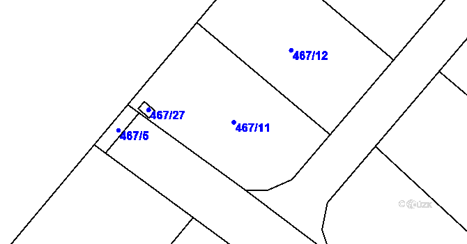 Parcela st. 467/11 v KÚ Svinov, Katastrální mapa