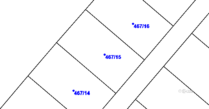 Parcela st. 467/15 v KÚ Svinov, Katastrální mapa