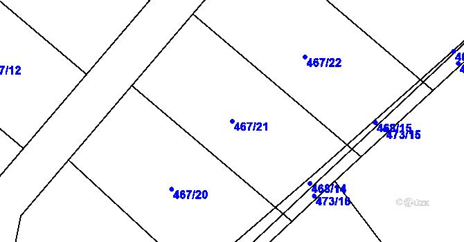 Parcela st. 467/21 v KÚ Svinov, Katastrální mapa