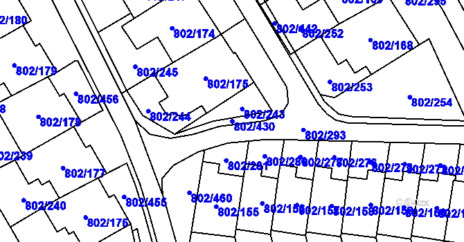 Parcela st. 802/430 v KÚ Svinov, Katastrální mapa