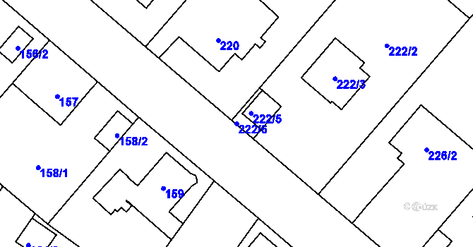 Parcela st. 222/6 v KÚ Svinov, Katastrální mapa