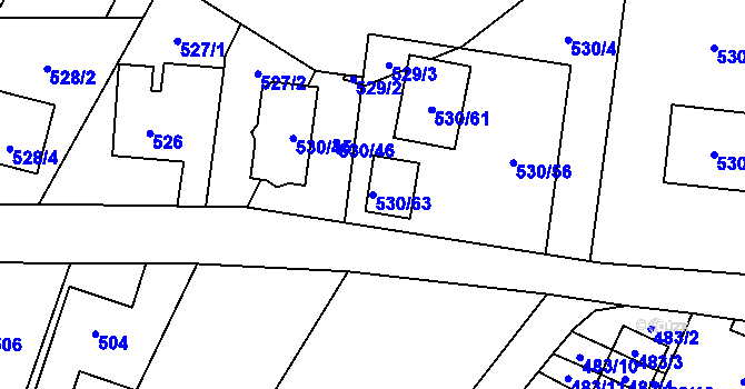 Parcela st. 530/63 v KÚ Svinov, Katastrální mapa