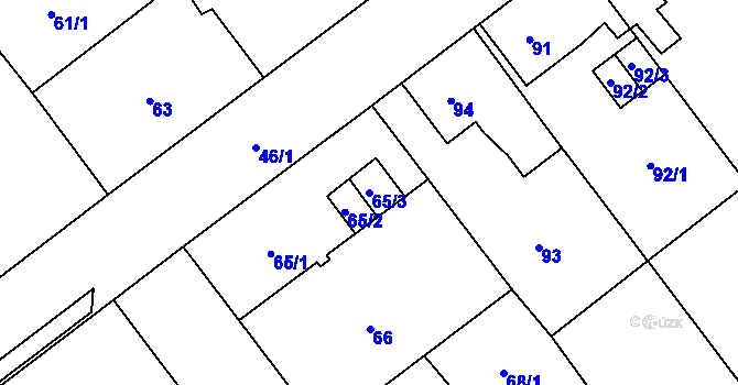 Parcela st. 65/3 v KÚ Svinov, Katastrální mapa