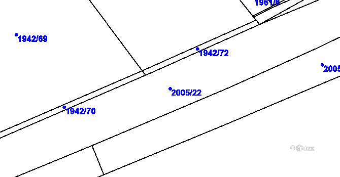 Parcela st. 2005/22 v KÚ Svinov, Katastrální mapa