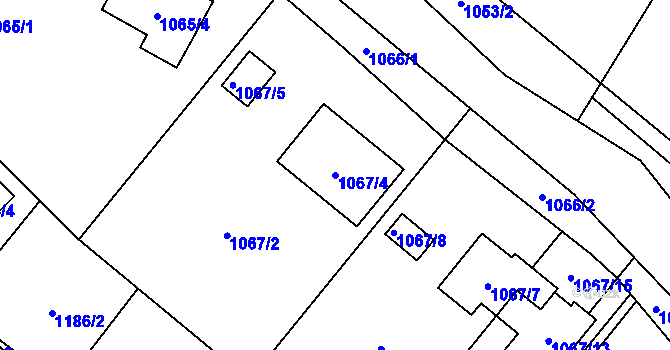 Parcela st. 1067/4 v KÚ Svinov, Katastrální mapa