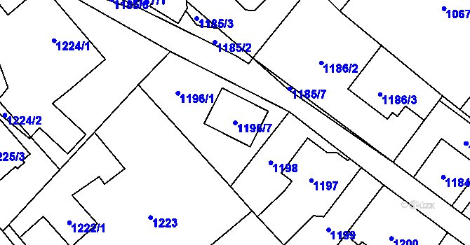 Parcela st. 1196/7 v KÚ Svinov, Katastrální mapa