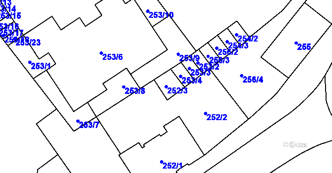 Parcela st. 252/3 v KÚ Svinov, Katastrální mapa