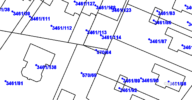 Parcela st. 570/84 v KÚ Svinov, Katastrální mapa