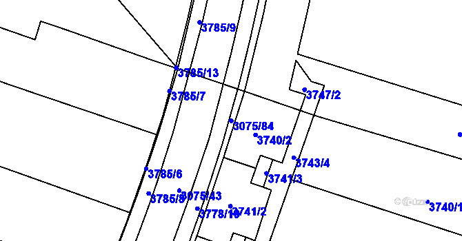 Parcela st. 3075/84 v KÚ Svinov, Katastrální mapa