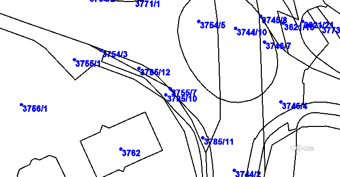 Parcela st. 3755/7 v KÚ Svinov, Katastrální mapa