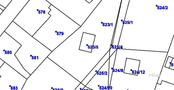 Parcela st. 523/5 v KÚ Svinov, Katastrální mapa